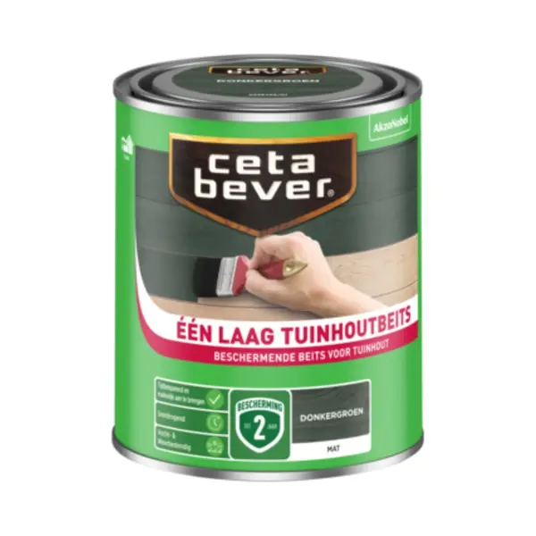 Cetabever Een Laag Tuinbeits - Donkergroen - 0, 75L thumbnail