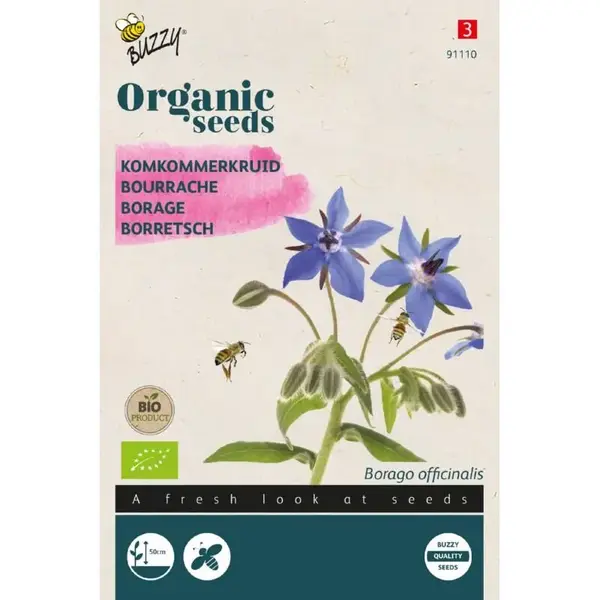 Buzzy® Organic Buzzy Organic Komkommerkruid (Bio) - Biologisch Kruidenzaad thumbnail