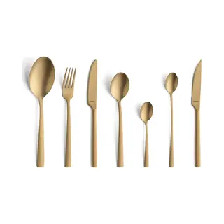 Amefa Besteck-Set Manille (42-tlg), 13/0 18/0, Edelstahl 18/0, Mattiert, Mit Pvd Veredelung In Der Farbe Gold