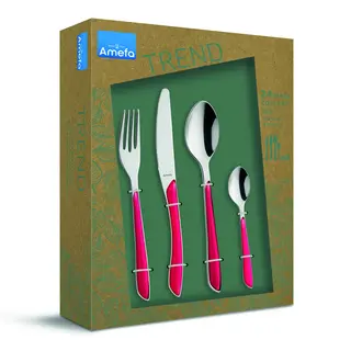 Amefa - Eclat Matt Raspberry - 24 Delige Bestekset - 6 Persoons