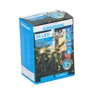 Grundig Weihnachtsbeleuchtung - 24 Led - 8 Stufen - Mit Zeitschaltuhr - 223 Cm - Warmweiß