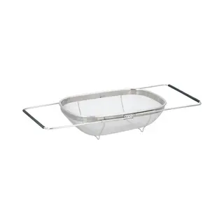 alpina Stainless Steel Sink Strainer, Pull Out Colander With Handles, 33 X 23.5 X 10 Cm, Sink Strainer, Pasta Strainer, Silver