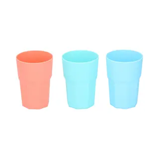 Cuisine Elegance - 3x Drinkbekers - Kunststof - 380 Ml - 12 X 8 Cm