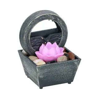 Arti Casa Tafelfontein Lotusbloem - Indoor Waterornament Met Led-licht - Positieve Werking - Binnenfontein Met Set Kiezelstenen - 11, 5 X 17 Cm