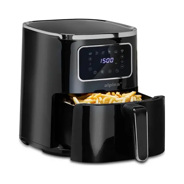 Alpina Airfryer 4.5L - Heteluchtfriteuse 1-4 Personen - Air Fryer Met Digitaal Touchscreen - Instelbare Temperatuur 80 Tot 200 Graden - Timer Functie thumbnail
