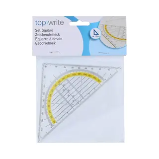 Topwrite Top Write Geodriehoek - Liniaal - 14 Cm. - Transparant