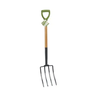Kinzo Spitvork 4 Tanden – Tuinvork Met Houten Steel – Riek Voor Grondbewerking, Compost, Moestuin – Robuuste Woelvork – Tuingereedschap Voor