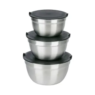 Alpina Rührschüssel Set Edelstahl - Edelstahlschüssel Mit Deckel - Schüsselset Für Küche Und Salate - Mixing Bowl Set Für Rührschüsseln -