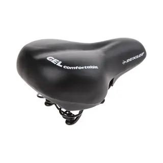 Dunlop Fietszadel Met Gel - Voor Stads- En Tourfietsen - Vormt Naar Het Lichaam - 26, 5 X 18, 5 X 14 Cm - Zwart
