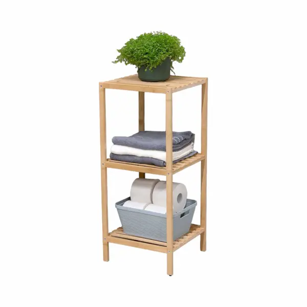 Alpina Badezimmer Holz-Bambus-Regal 3 Etagen 33 X 32 X 77, 5 Cm thumbnail