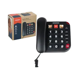 Grundig Vaste Seniorentelefoon – Grote Toetsen, Sos-knop En Fotogeheugen – Hoog Volume – Bekabelde Telefoon – Ideaal Voor Ouderen En