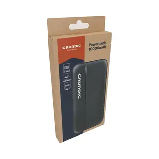 Grundig Powerbank 10000 MAh – Externe Batterij Powerbank – Oplader Met Usb En Usb-C – Oplaadstation - Zwart