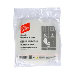 Ellen Tochtband - Schuim 9 X 6 Mm - Voor Kieren Van 1 Tot 5 Mm - 10 Meter - Wit