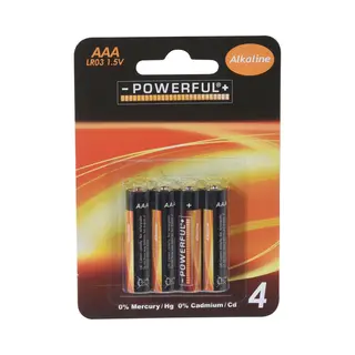 Powerful Batterijen - Aaa Type - 4x Stuks - Alkaline - Long Life