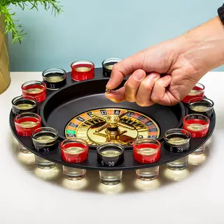 Roulette Drinkspel Met 16 Glazen - Shot Roulette Casino - Feestspel - Drankspel - Roulette Goktafel Set