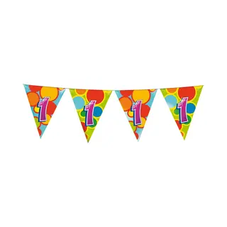 Haza Vlaggetjes - 1 Jaar - Leeftijd Verjaardag - Plastic - 10 Meter