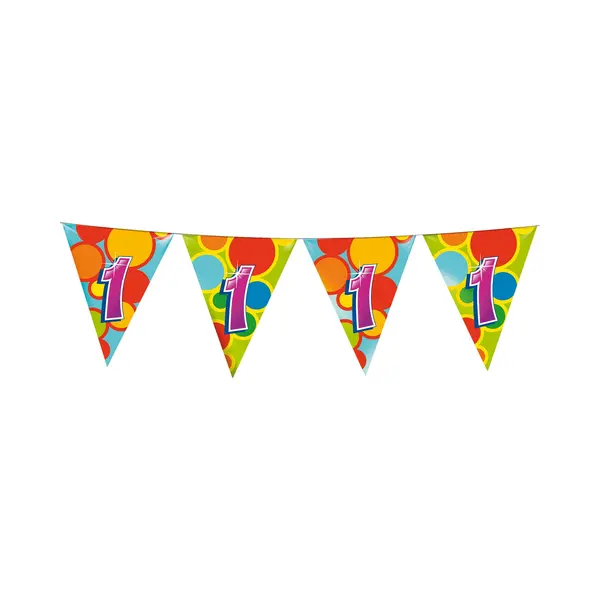 Haza Vlaggetjes - 1 Jaar - Leeftijd Verjaardag - Plastic - 10 Meter thumbnail