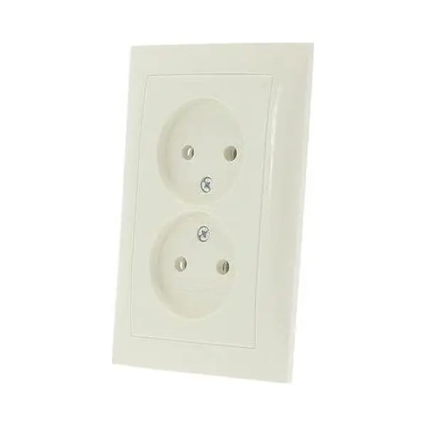 Berker S1 Inbouw Stopcontact - 2-voudig - Crème thumbnail