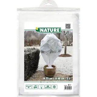 Nature - Winterafdekvlies Voor Planten (3 Stuks) - H75 X Ø48cm - 30 G/m² - Winterbescherming