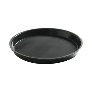 Hendi Rutschfestes, Widerstandsfähiges Rundes Kellnertablett Mit Rand, Durchmesser 32 Cm - Schwarz