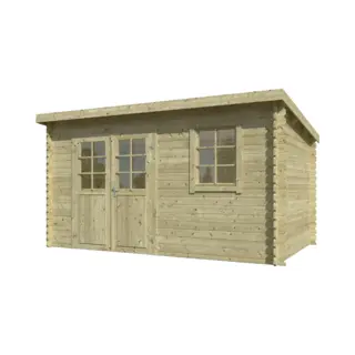 Outdoor Life Products Outdoor Life Blokhut Amira Groen Geïmpregneerd 380 X 230 Cm
