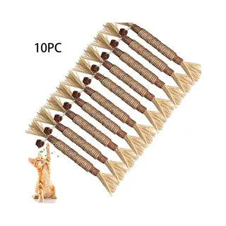 10 Stuks Stokjes Voor Katten - Kattenspeelgoed - Kauwstokjes - 23 Cm Lengte - Kattenspeeltje - Speelgoed Met Kattenkruid - Katten - Kattenspeelgoed -