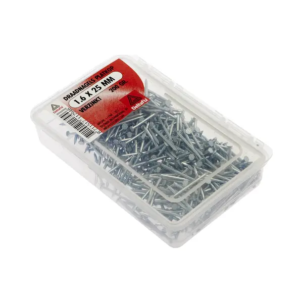 Deltafix Spijkers 1, 6 X 25 Mm - Verzinkt - Platte Kop - 200 Gram thumbnail