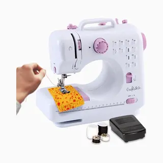 Crafts&Co® Nähmaschine Für Anfänger Mit Eingebautem Led-Licht Und Fußpedal | 12 Stiche | Mini Nähmaschine Inkl. Overlock | Singer | Pfaff |