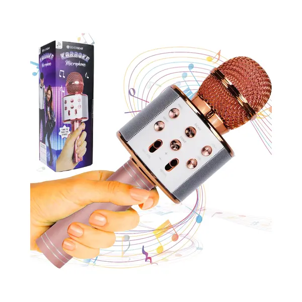 Silvergear® Karaoke Mikrofon Kabellos | Bluetooth Lautsprecher | Aufnahmefunktion & Selfie-Modus | 1200mAh Li-ion Batterie | 5-6 Stunden Spielzeit | thumbnail