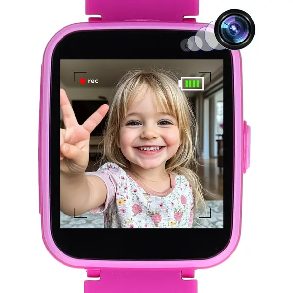 Silvergear® Kinder-Smartwatch Mit Spielen Und Kamera | 1, 44" Ips-Touchscreen | Wiederaufladbare 330mAh Batterie | Lern-Smartwatch Für Kinder | Rosa thumbnail