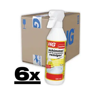 6x Hg Schimmel-, Vocht- En Weerplekkenreiniger 500 Ml