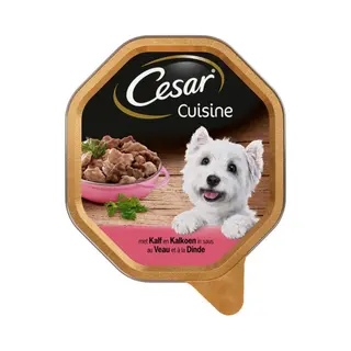 Cesar Alu Cuisine - Kalf&Kalkoen - Hondenvoer - 28 X 150 G
