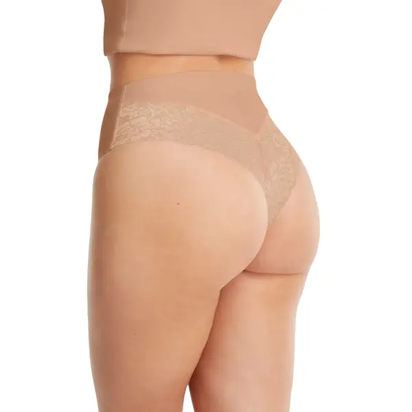 Ten Cate Secrets High Waist Brazilian Met Kant Pink Nut Voor Dames | Maat S thumbnail