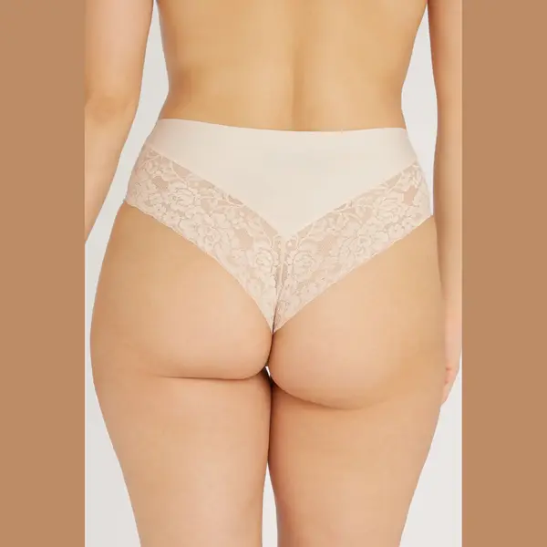 Ten Cate Secrets High Waist Brazilian Met Kant Almond Voor Dames | Maat M thumbnail