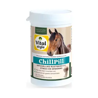 VITALstyle Chillpill - Paarden Supplement - Bij Stress En Spanning - Met O.a. Agaricus Blazei & Calcium - 200 Stuks