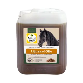 VITALstyle Lijnzaadolie - Paarden Supplement - Dé Gezonde Aanvulling Op De Voeding - Met Omega 3, 6 & 9 Vetzuren - 5 L
