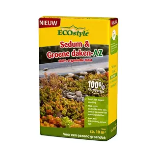 ECOstyle Sedum & Groene Daken-Az - Onkruidvrij & Groen Dak - Betere Opname Van Voedingsstoffen - 120 Dagen Voeding - 10 M2 - 800 Gr