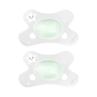 Difrax - Dental Fopspeen - 0 Tot 6 Maanden - Glow In The Dark Orthodontische Speen - 2 St.