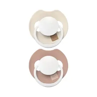 Difrax Lovi Dynamischer Schnuller, 0 Bis 6 Monate, Phosphoreszierend, Beige & Braun, 2 Stück, Leicht Zu Akzeptieren, Bpa-frei, Hochwertiges Und