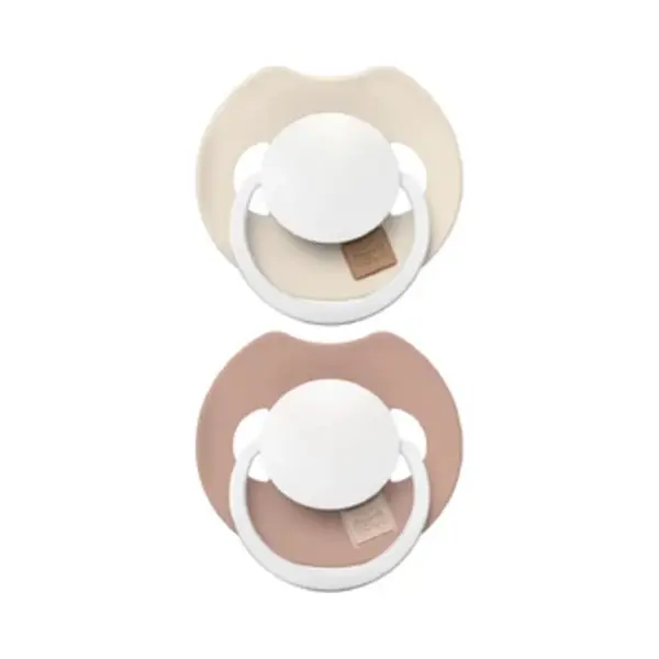 Difrax Lovi Dynamischer Schnuller, 0 Bis 6 Monate, Phosphoreszierend, Beige & Braun, 2 Stück, Leicht Zu Akzeptieren, Bpa-frei, Hochwertiges Und thumbnail