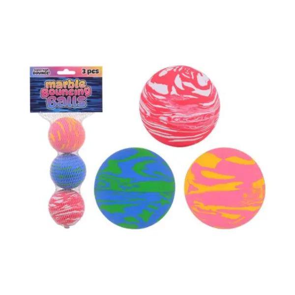 Johntoy 3 Marmer Stuiterballen Hol In Net 24484. thumbnail