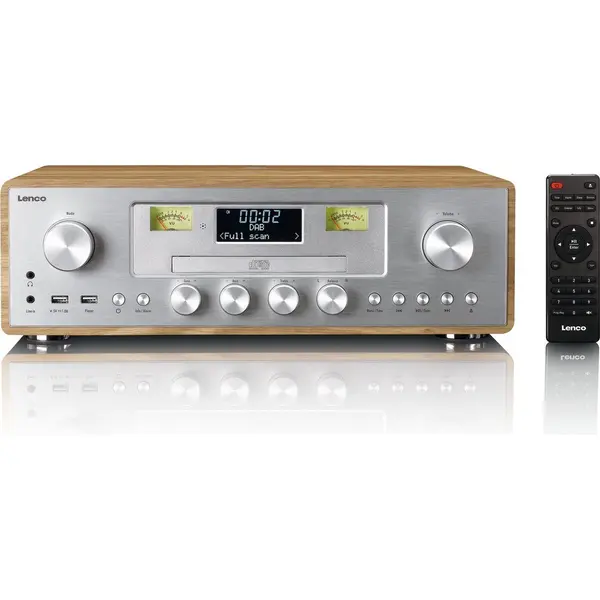 Lenco Dar-281WDSI - Dab+/Fm-radio Met Cd-speler En Bluetooth - Hout/Zilver thumbnail