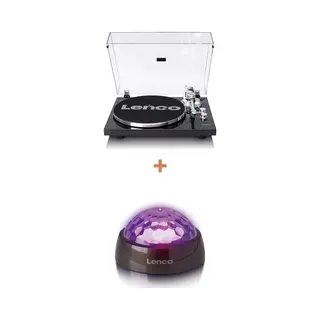 Lenco Platenspeler Bundel Lbt-215BK + Tta-180TN - Platenspeler Met Bluetooth + Aandrukgewicht Met Disco Lichteffect - Expertise Lijn