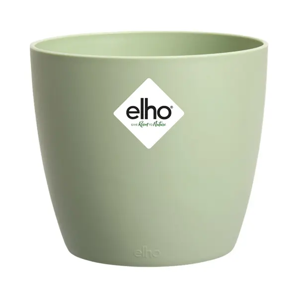 Elho Brussels Round 14 - Flower Pot For Indoor - 100% Recycled Plastic - Ø 13.5 X H 12.6 Cm - Green/Sorbet Green thumbnail
