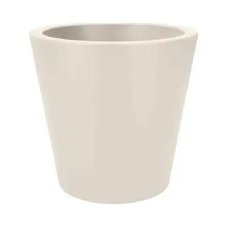 Elho Pure Straight Round 50 - Grote Bloempot Voor Binnen En Buiten - Gerecycled Plastic - Ø 49.5 X H 51 Cm - Linnen Wit