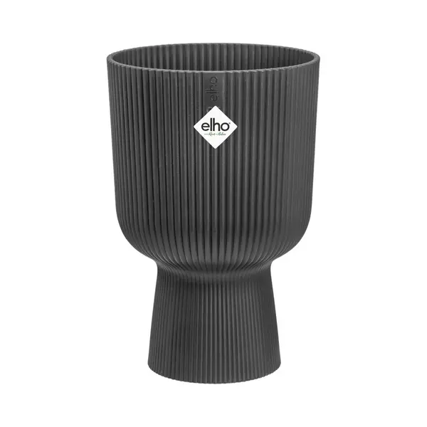 Elho Vibes Fold Coupe 14 - Indoor Plant Pot - 100% Recycled Plastic - Ø 13.9 X H 21.0 Cm - Black/Anthracite thumbnail