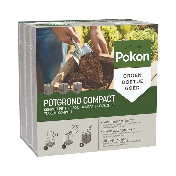 Pokon Kokos Potgrond Compact - 30l - Potgrond (universeel) - 60 Dagen Voeding - Alleen Water Toevoegen thumbnail