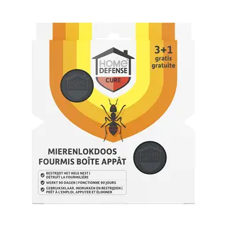 Home Defense - Mierenlokdoos 4 Stuks - Effectieve Mierenbestrijding - Voor Binnen En Buiten - Werkt Tot Wel 90 Dagen - Insecticide