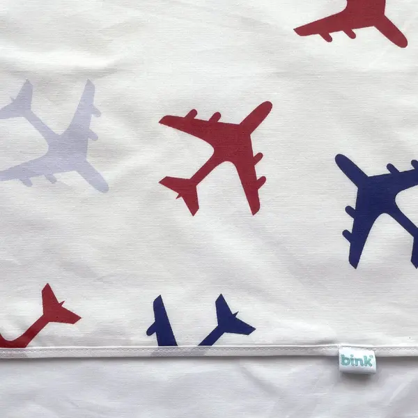 Bink Bedding Wieglaken Planes Blauw 75 X 100 Cm thumbnail
