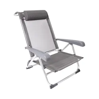 Red Mountain Bo-Camp Alu Strand Stuhl Liege Camping Falt Stuhl Garten Sessel Niedrig 100 Kg Grau
